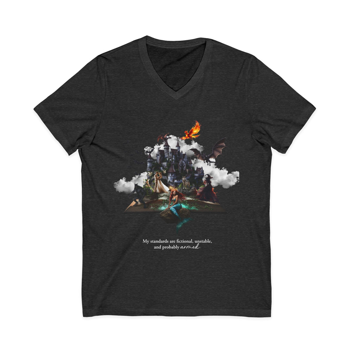 Standards: Fictional, Unstable & Armed V-Neck | Unisex Fit Tee