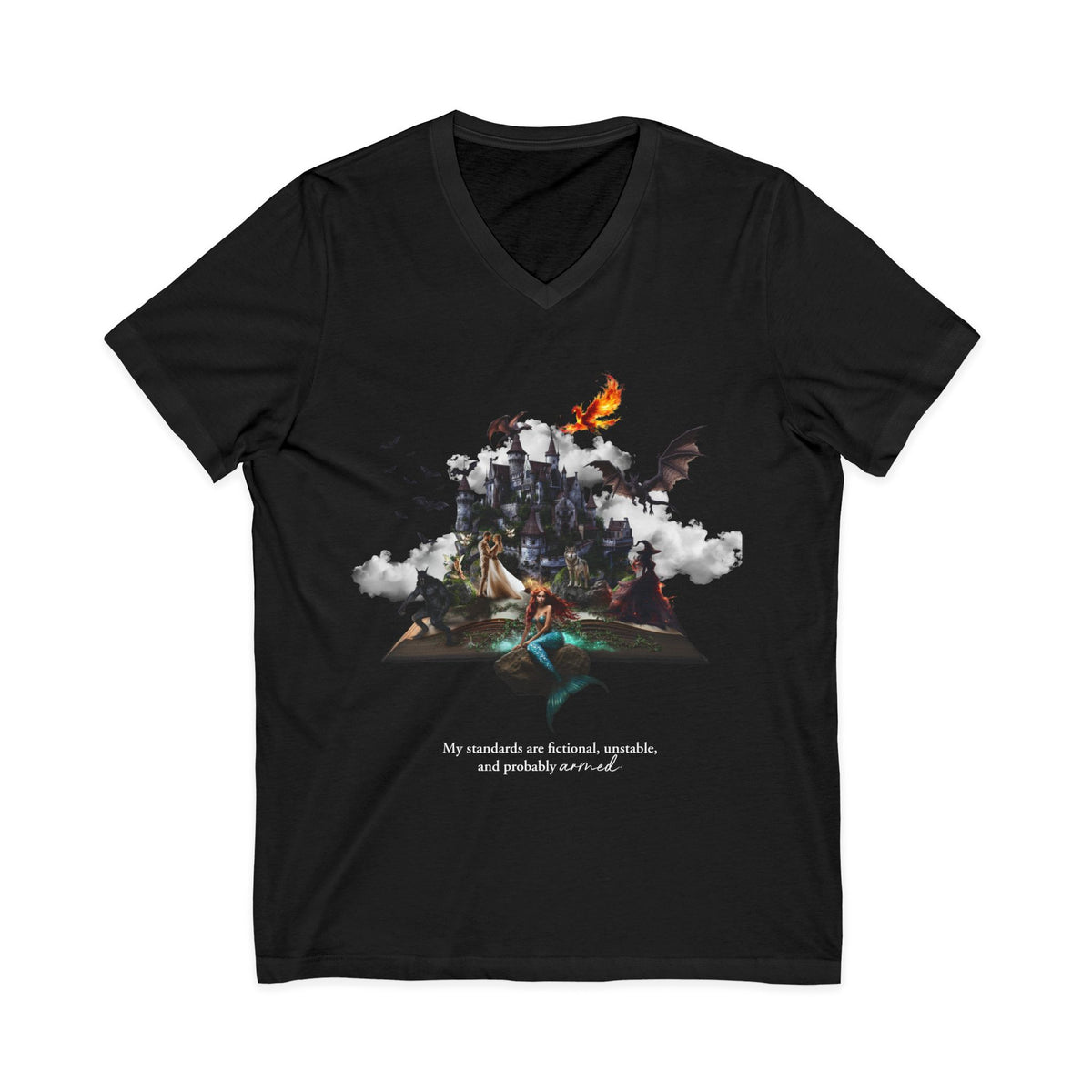 Standards: Fictional, Unstable & Armed V-Neck | Unisex Fit Tee