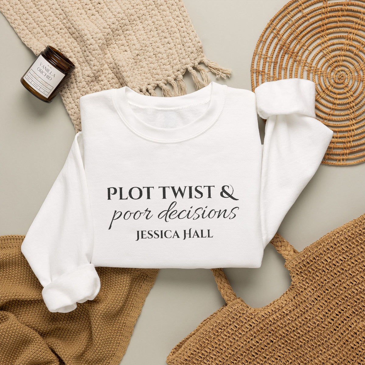 Plot Twist & Poor Decisions sweatshirt | Embroidered Crewneck
