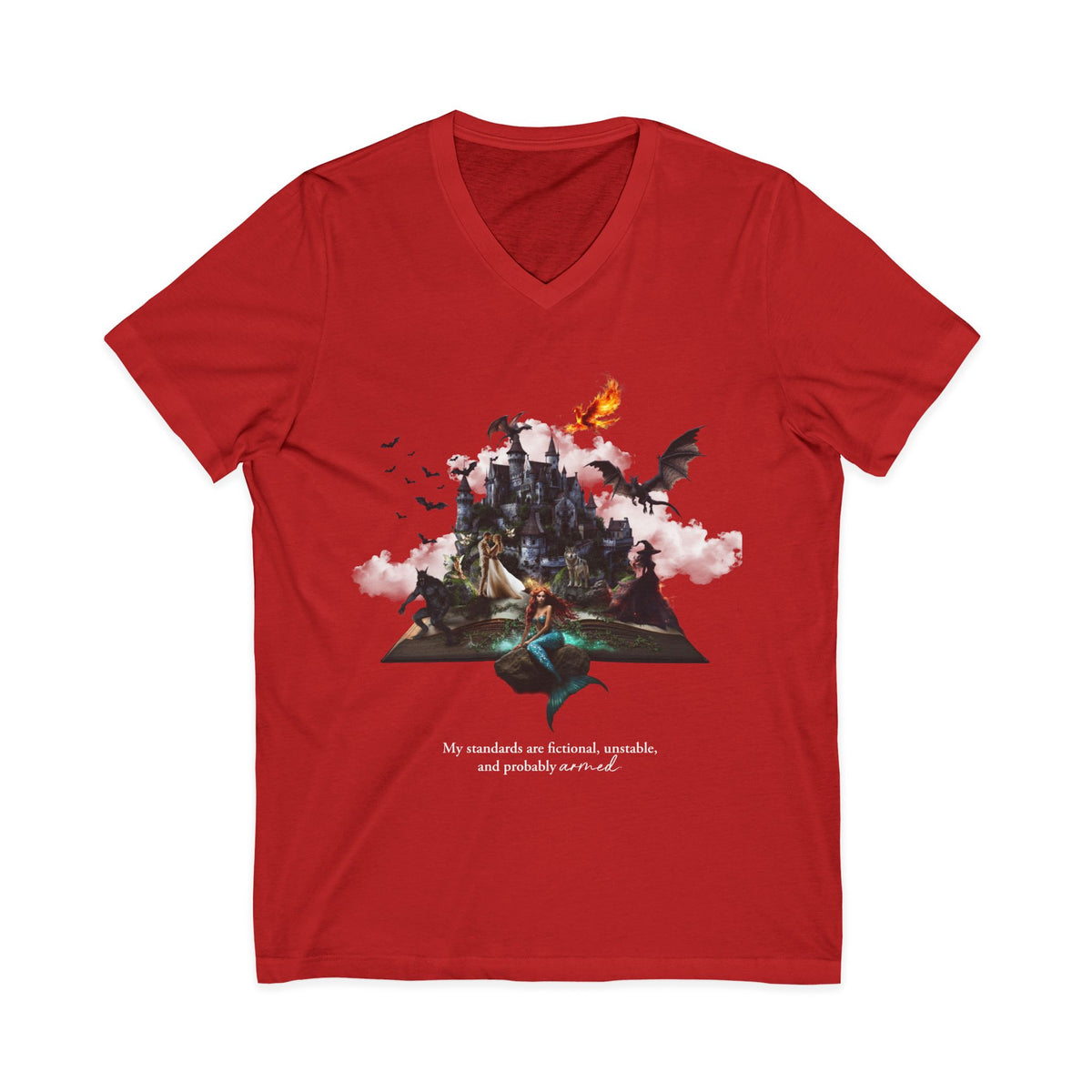 Standards: Fictional, Unstable & Armed V-Neck | Unisex Fit Tee