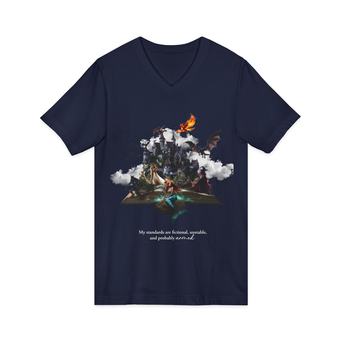 Standards: Fictional, Unstable & Armed V-Neck | Unisex Fit Tee