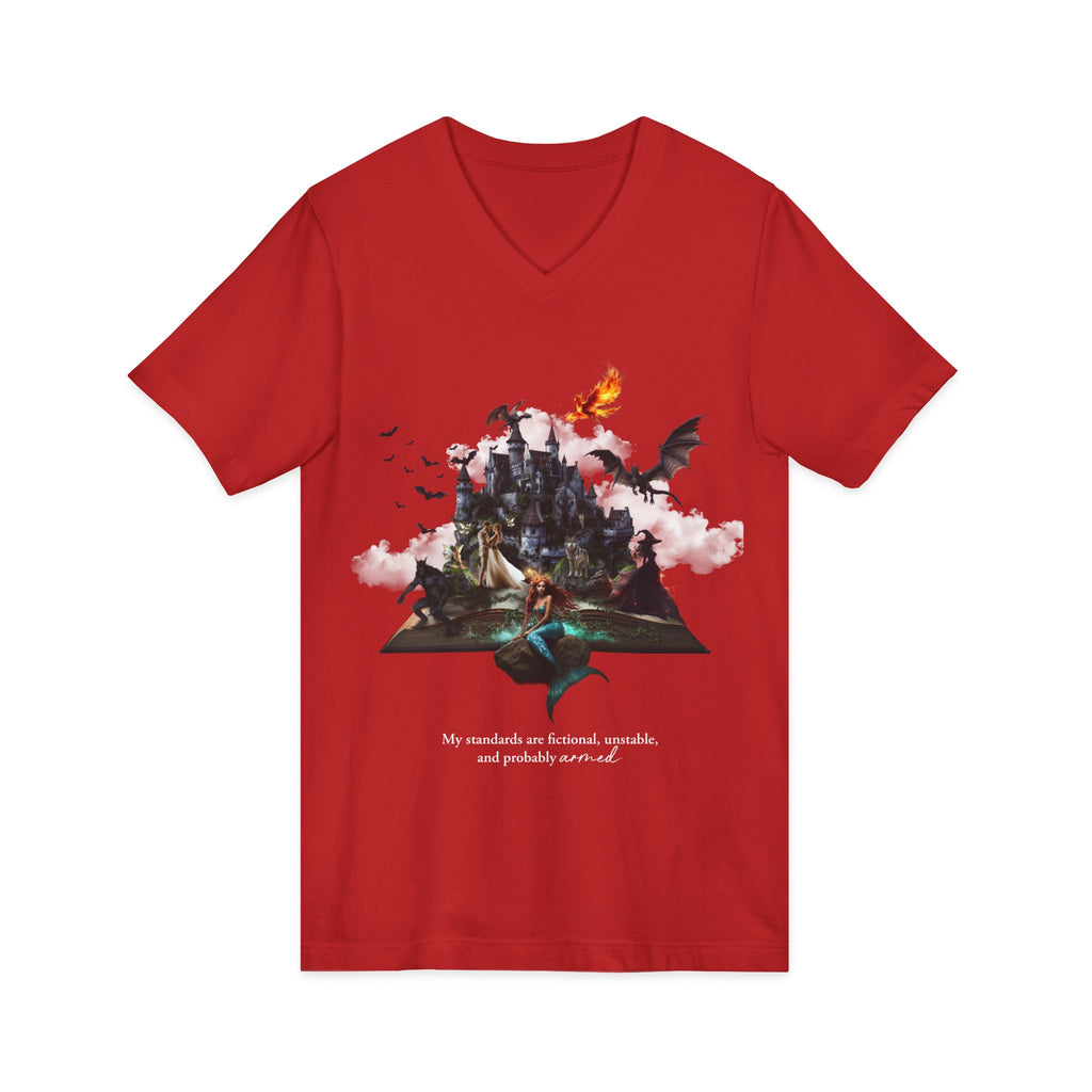 Standards: Fictional, Unstable & Armed V-Neck | Unisex Fit Tee