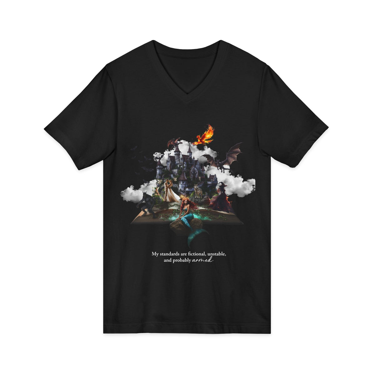 Standards: Fictional, Unstable & Armed V-Neck | Unisex Fit Tee